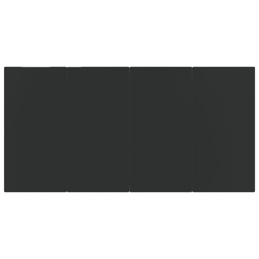 5 Piece Garden Dining Set Black Poly Rattan And Steel