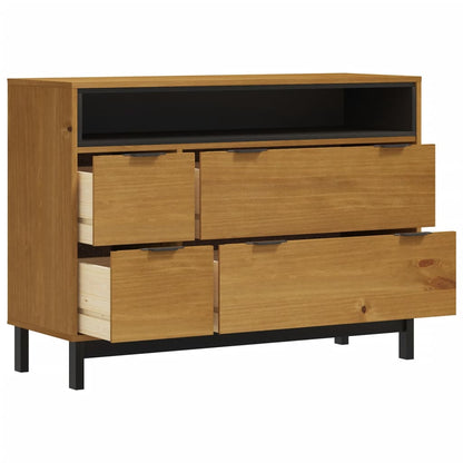 Drawer Cabinet Flam 110X40X80 Cm Solid Wood Pine