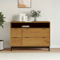 Drawer Cabinet Flam 110X40X80 Cm Solid Wood Pine
