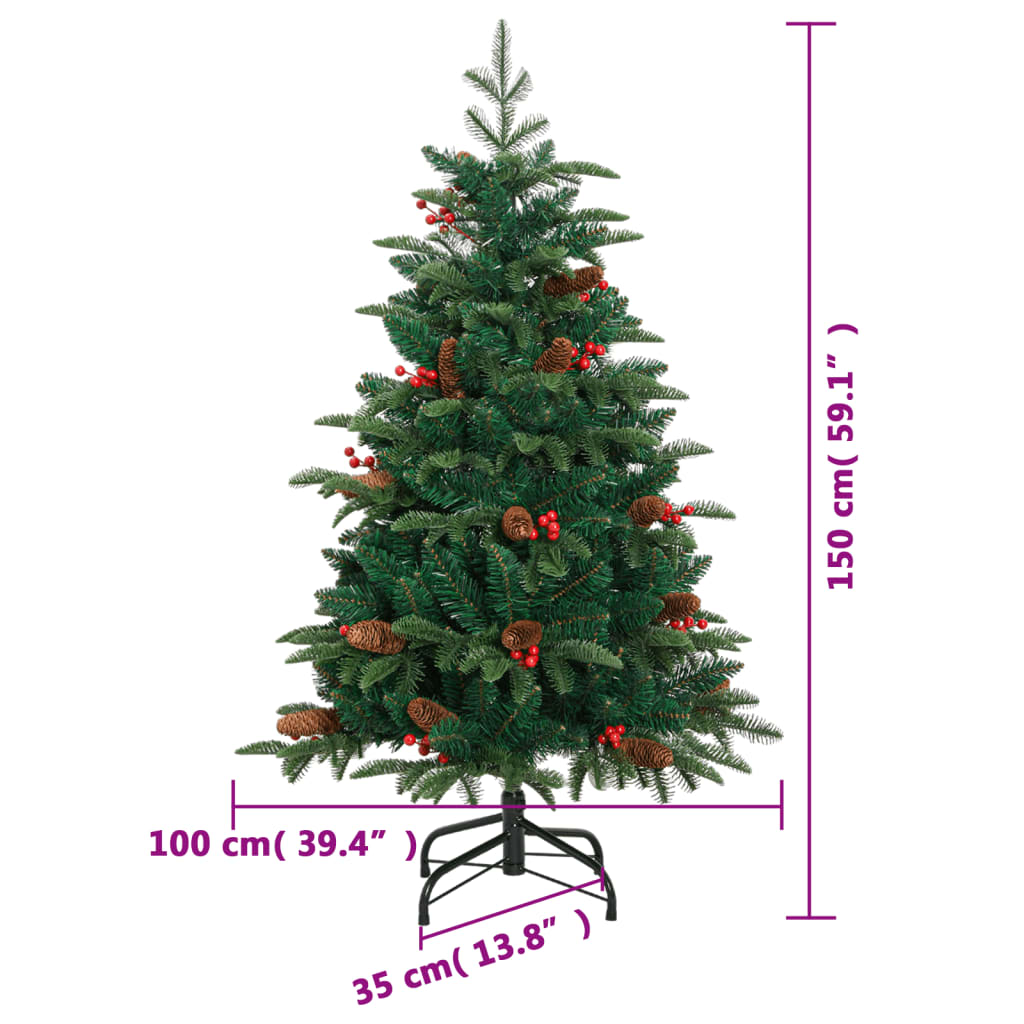 Artificial Hinged Christmas Tree With Cones And Berries