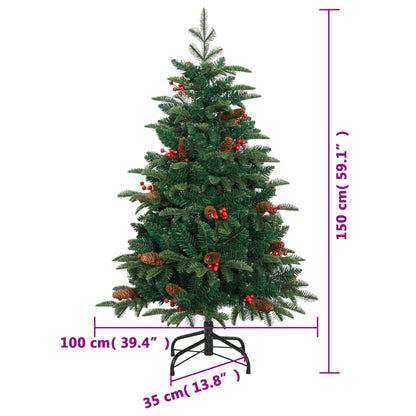 Artificial Hinged Christmas Tree With Cones And Berries