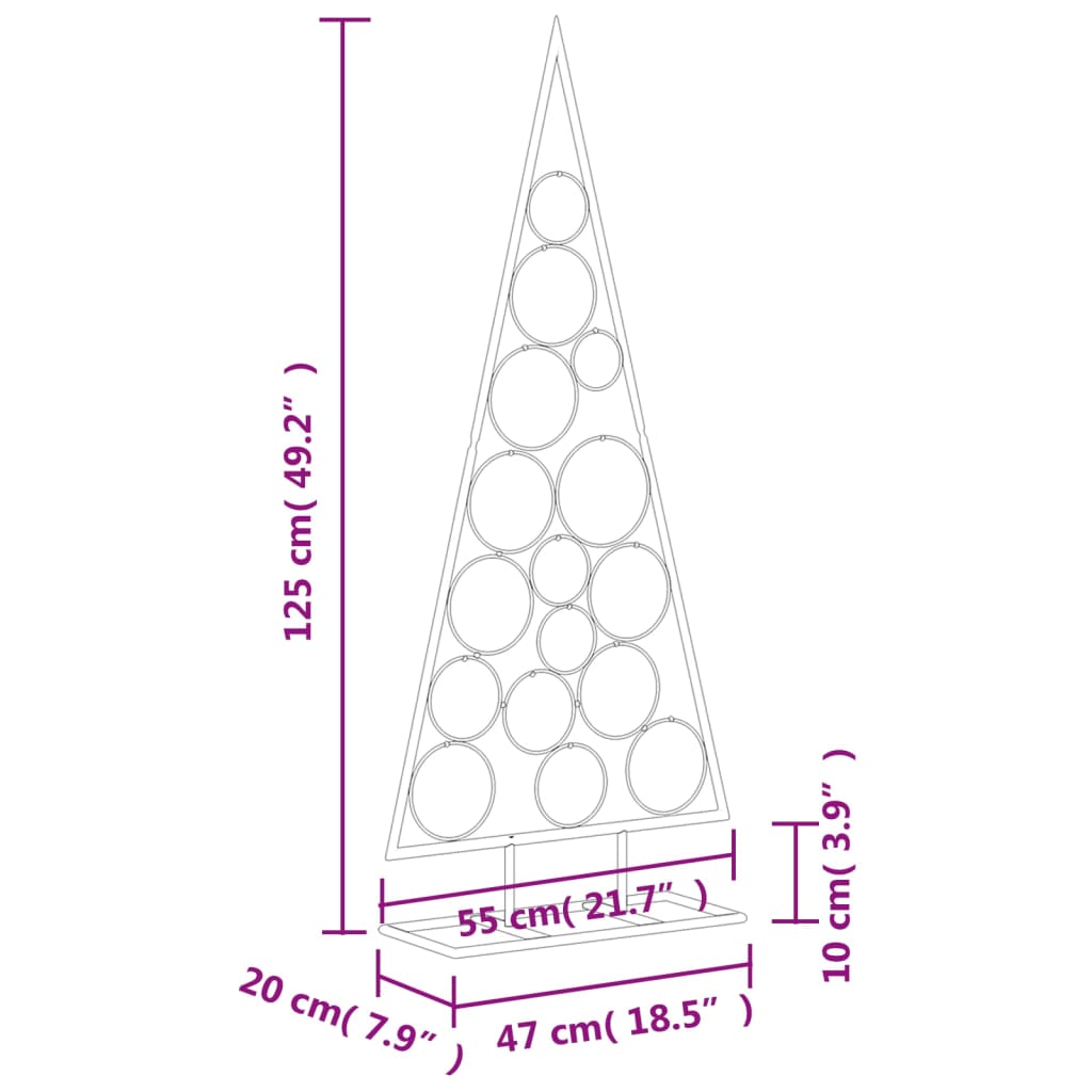 Metal Christmas Tree For Decoration Black