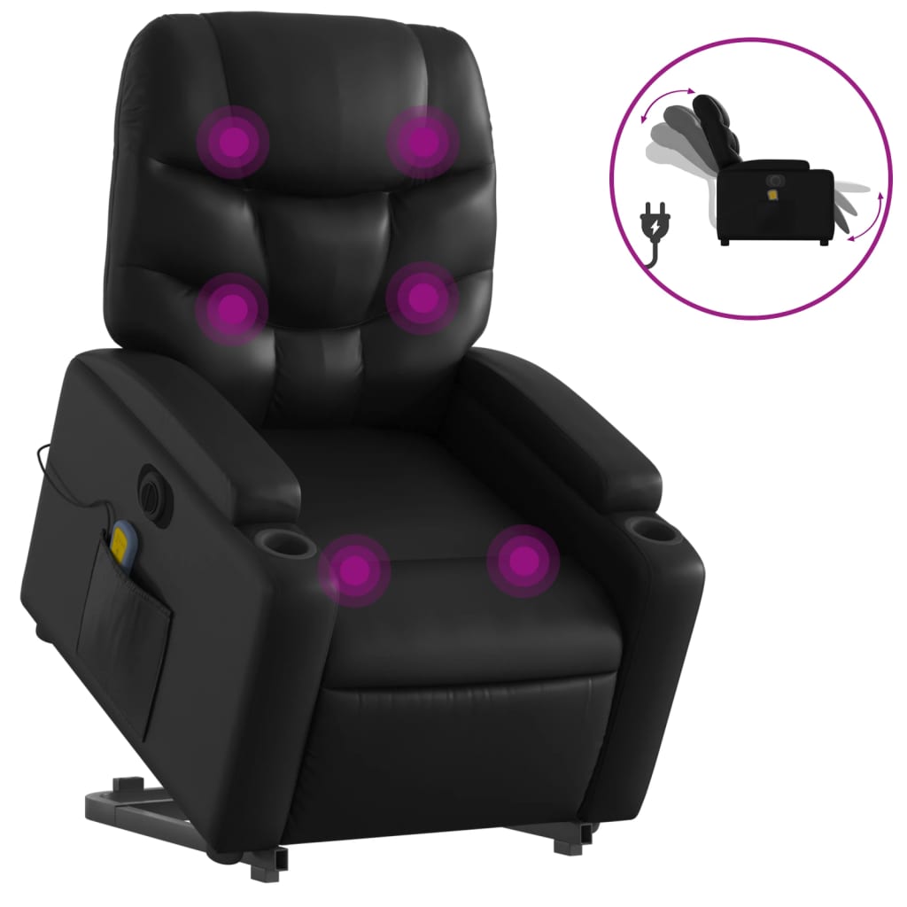 Electric Stand Up Massage Recliner Chair Faux Leather