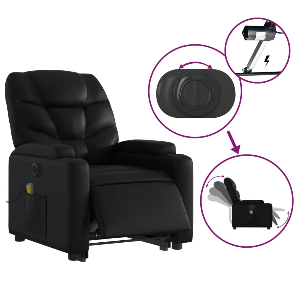 Electric Stand Up Massage Recliner Chair Faux Leather