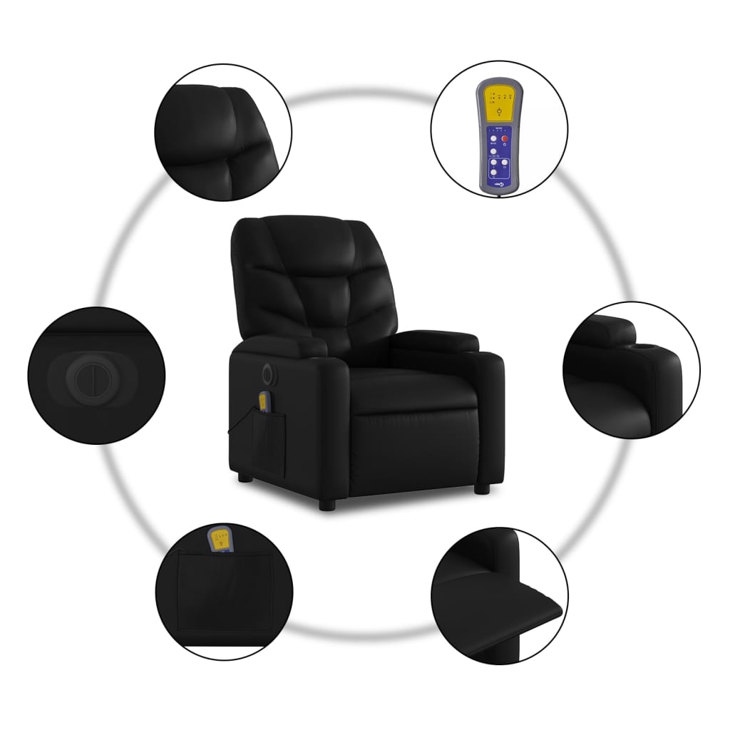 Electric Stand Up Massage Recliner Chair Faux Leather