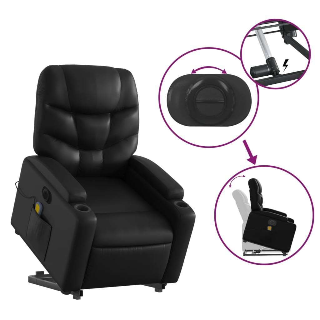 Electric Stand Up Massage Recliner Chair Faux Leather