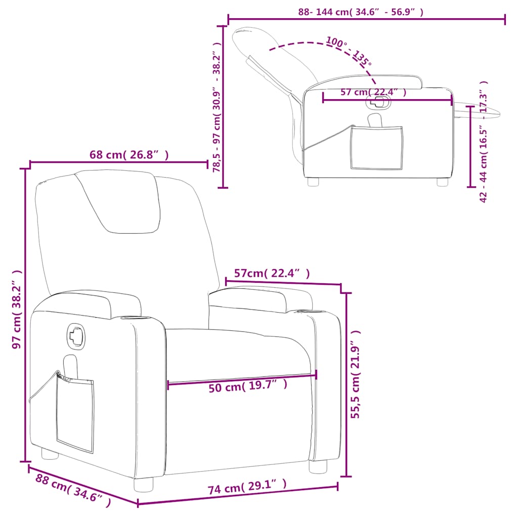 Massage Recliner Chair Fabric