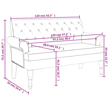 Bench With Backrest 120X62X75.5 Cm