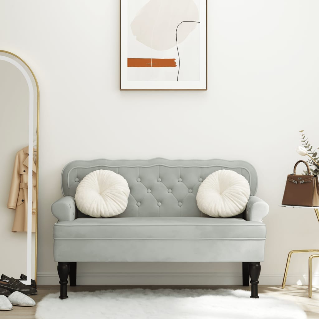 Bench With Backrest 119.5X64.5X75 Cm Velvet