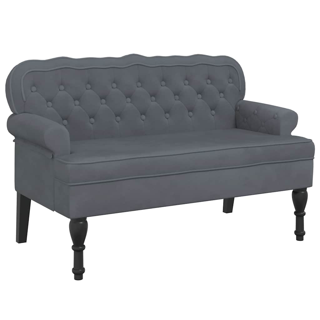 Bench With Backrest 119.5X64.5X75 Cm Velvet