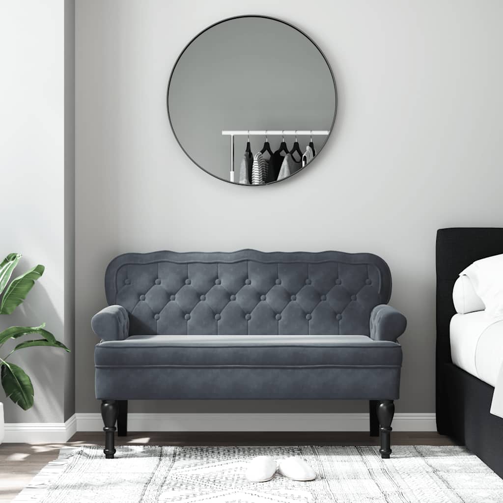 Bench With Backrest 119.5X64.5X75 Cm Velvet