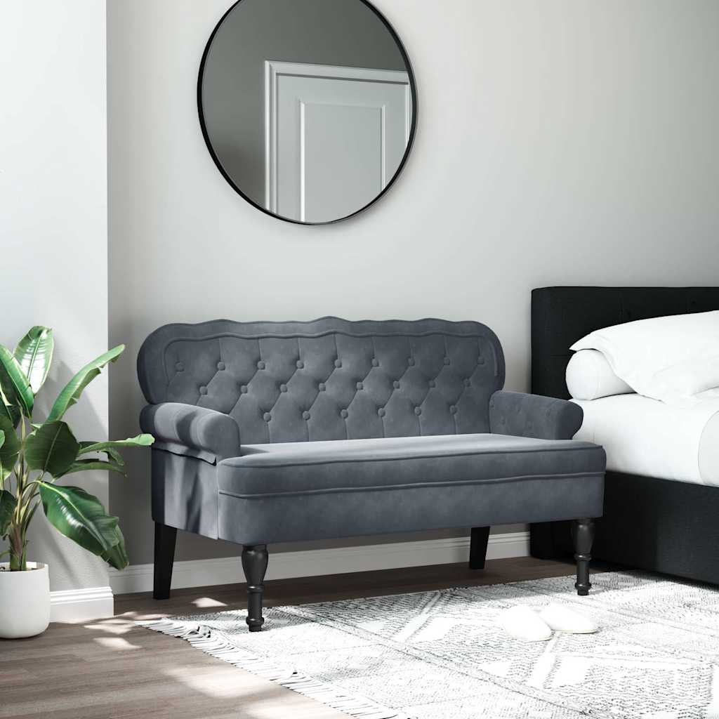 Bench With Backrest 119.5X64.5X75 Cm Velvet