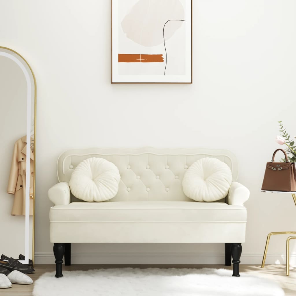 Bench With Backrest 119.5X64.5X75 Cm Velvet