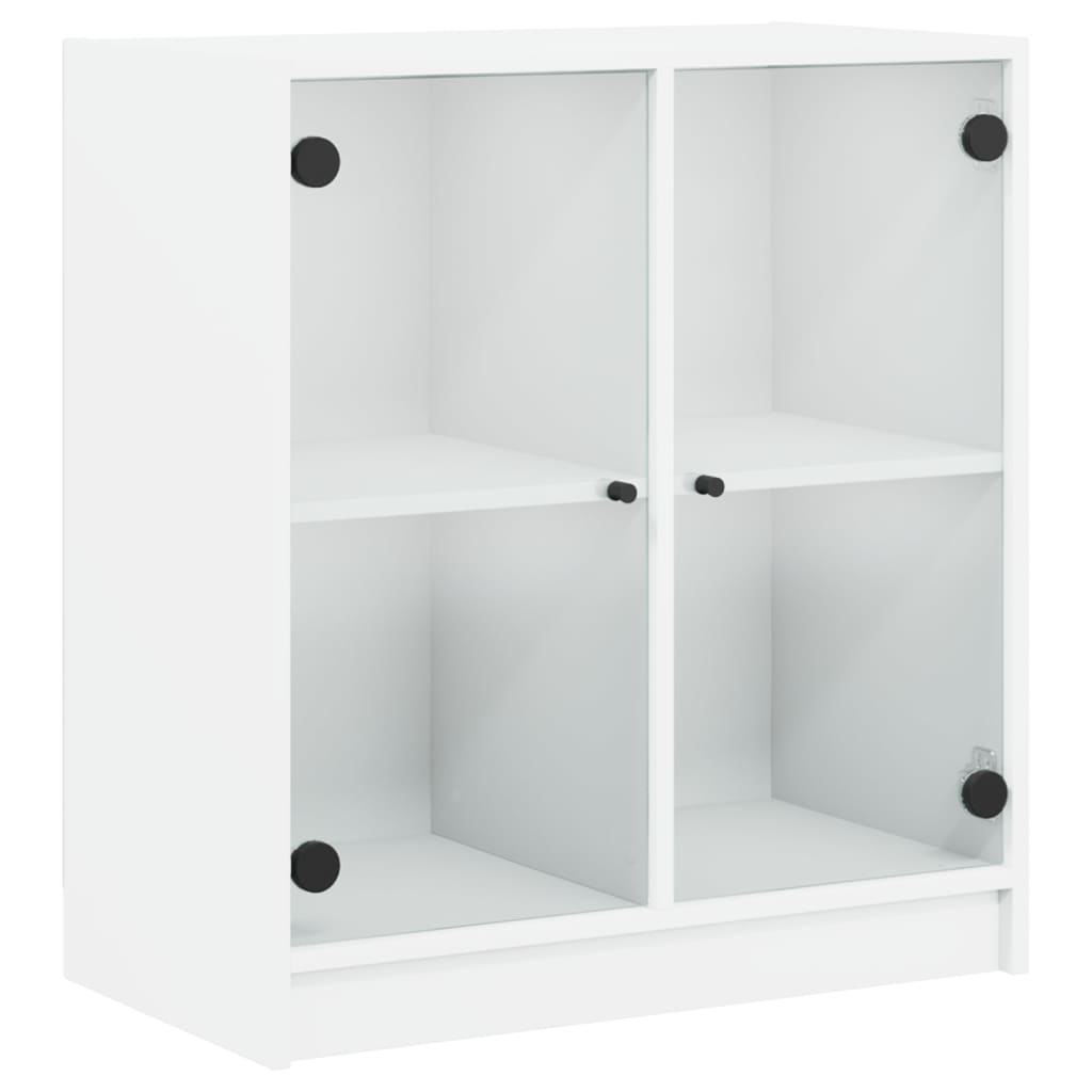 Side Cabinet With Glass Doors 68X37X75.5 Cm