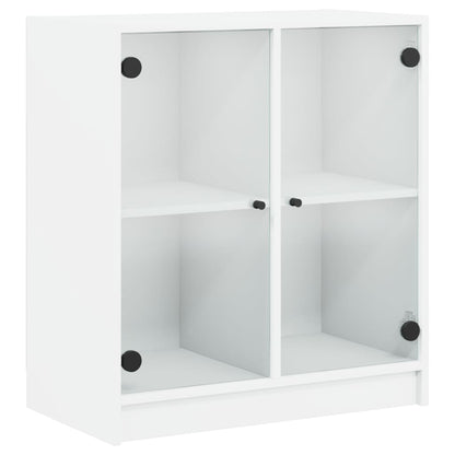 Side Cabinet With Glass Doors 68X37X75.5 Cm