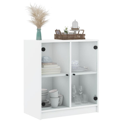 Side Cabinet With Glass Doors 68X37X75.5 Cm