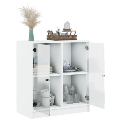 Side Cabinet With Glass Doors 68X37X75.5 Cm