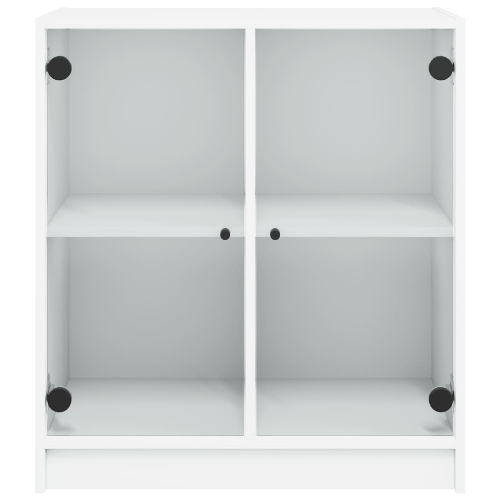 Side Cabinet With Glass Doors 68X37X75.5 Cm