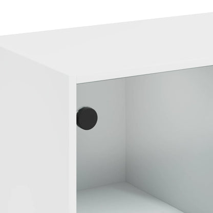 Side Cabinet With Glass Doors 68X37X75.5 Cm