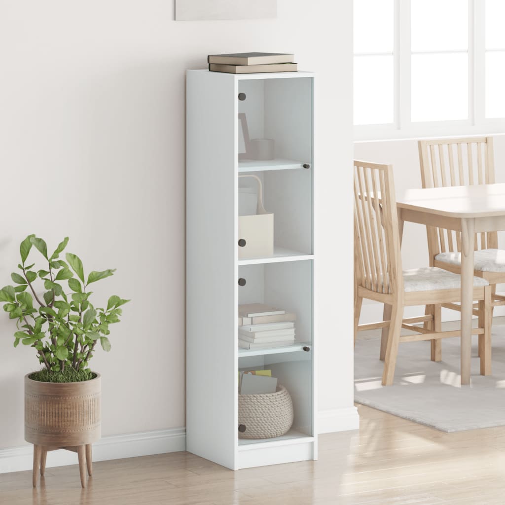 Highboard With Glass Doors 35X37X142 Cm