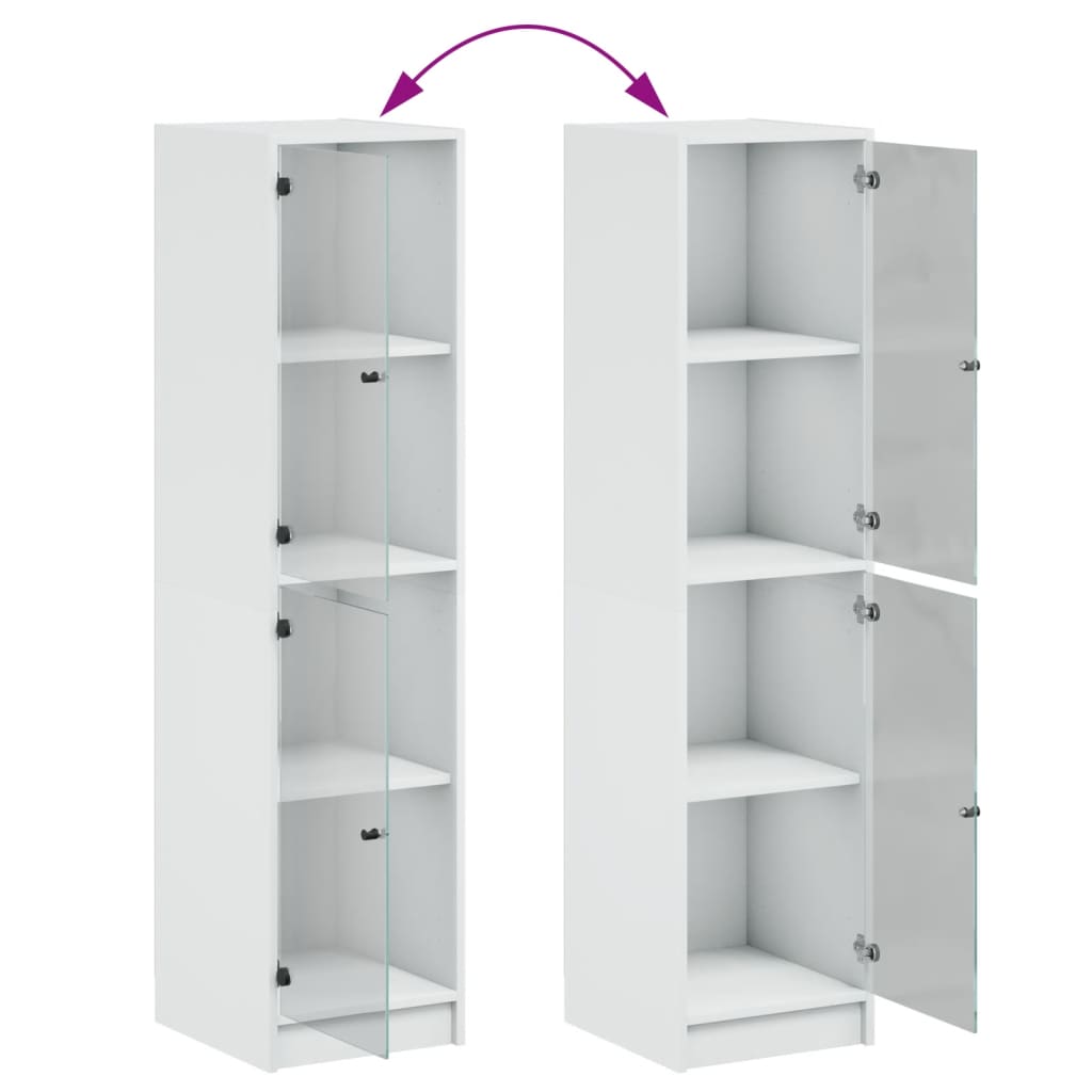 Highboard With Glass Doors 35X37X142 Cm