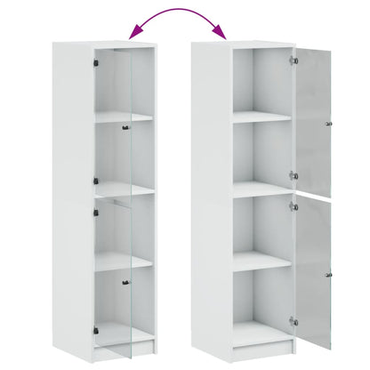 Highboard With Glass Doors 35X37X142 Cm