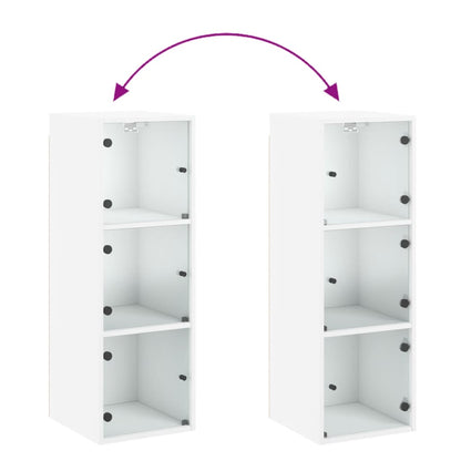 Wall Cabinet With Glass Doors 35X37X100 Cm