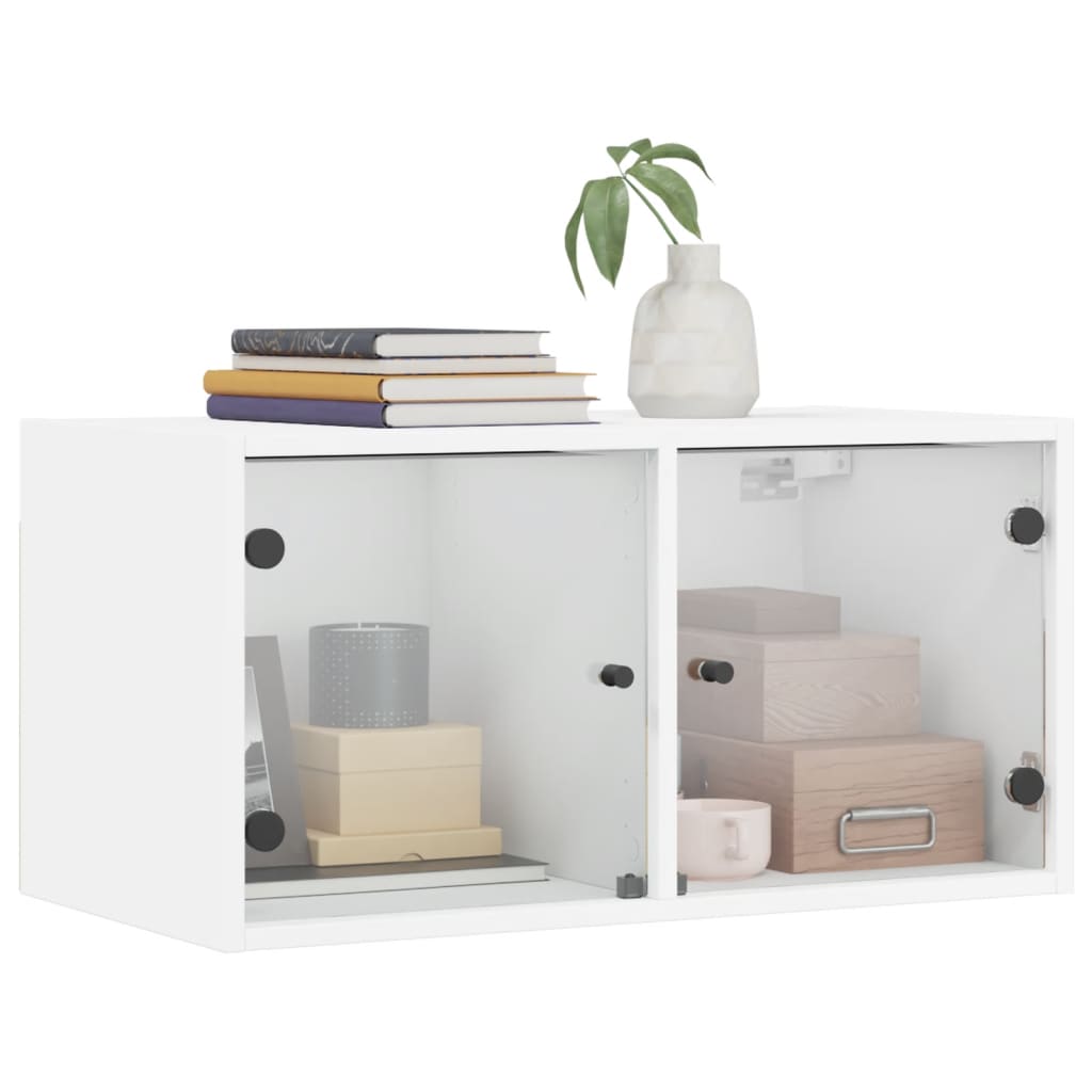 Wall Cabinets With Glass Doors 2 Pcs 68.5X37X35 Cm