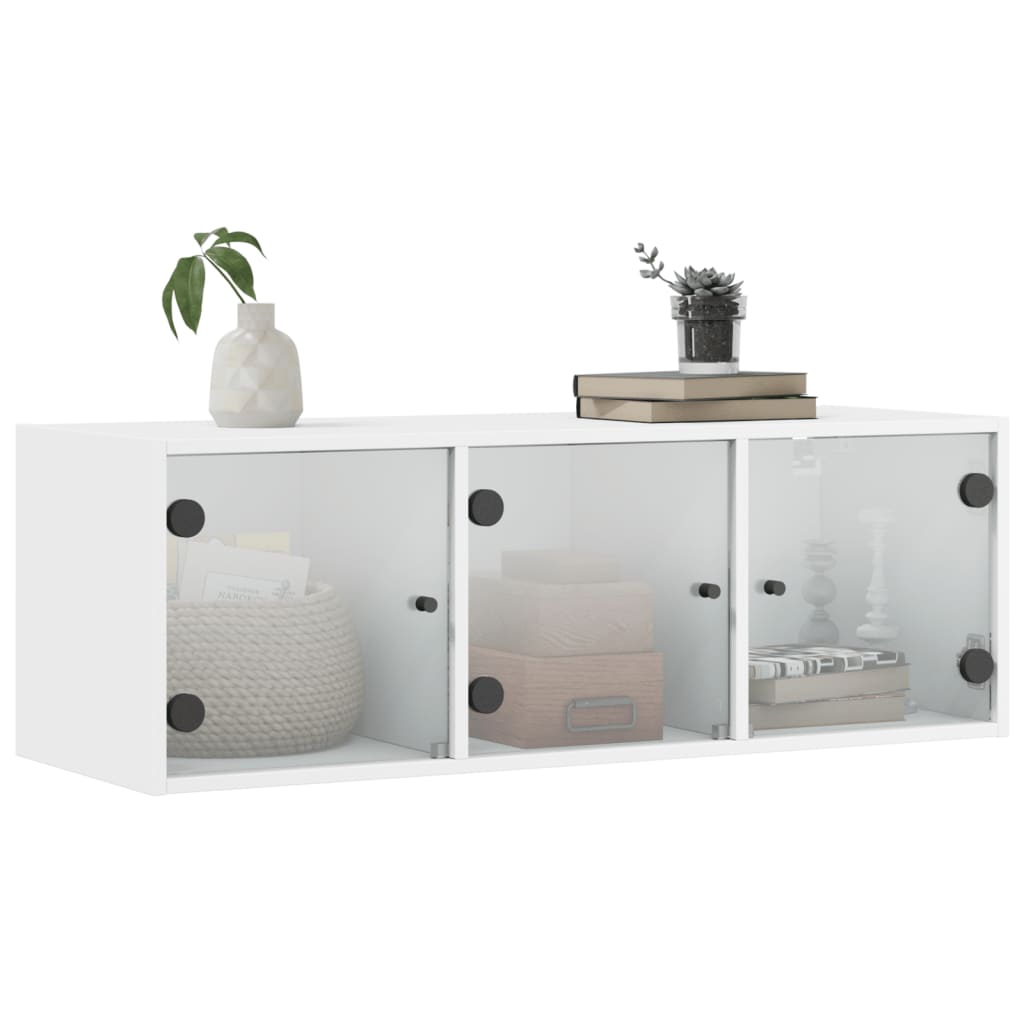 Wall Cabinet With Glass Doors 102X37X35 Cm