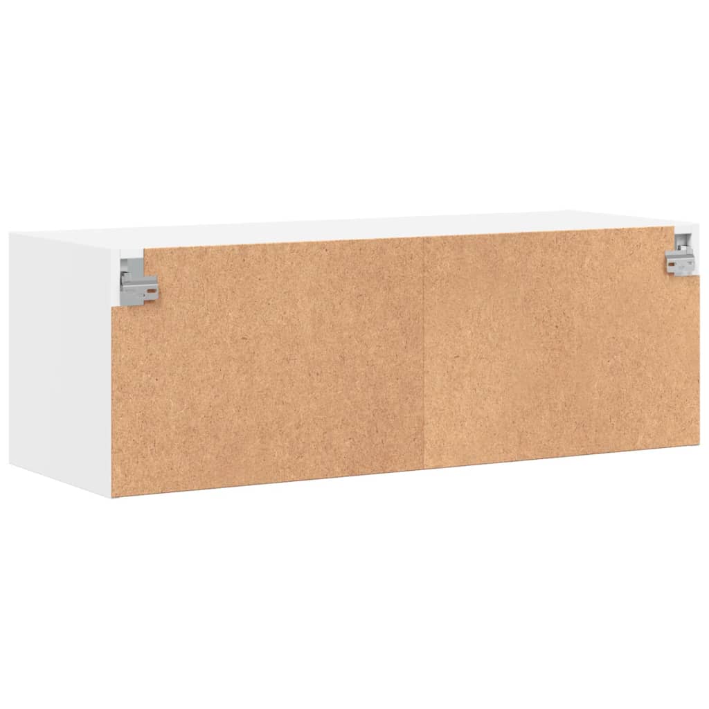 Wall Cabinet With Glass Doors 102X37X35 Cm
