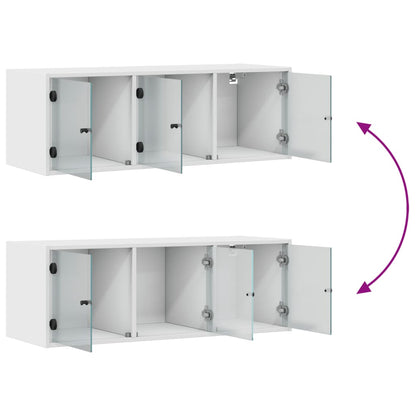 Wall Cabinet With Glass Doors 102X37X35 Cm