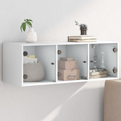 Wall Cabinet With Glass Doors 102X37X35 Cm