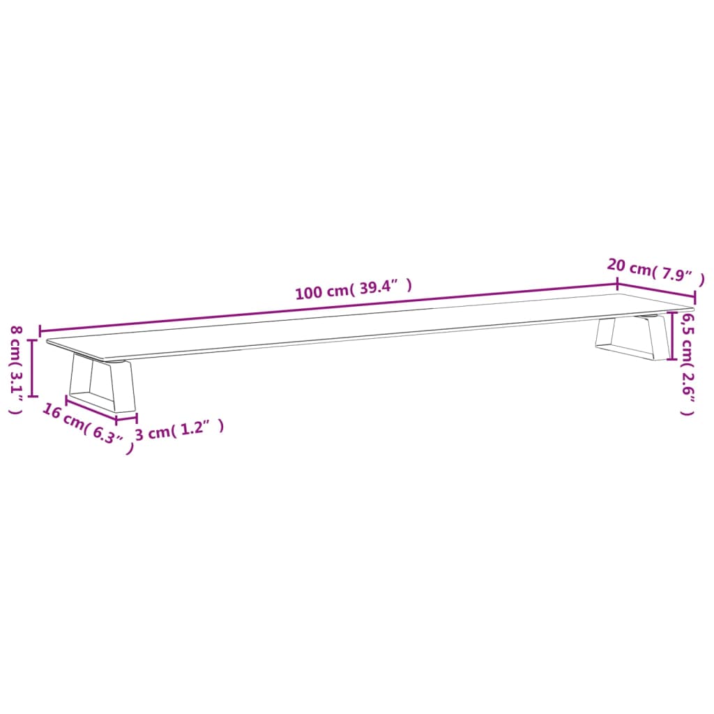 Monitor Stand Tempered Glass And Metal
