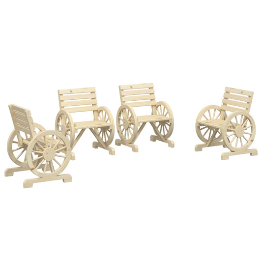 Garden Chairs 4 Pcs Solid Wood Fir