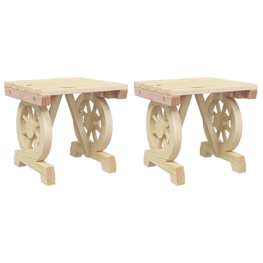 Garden Footstools 2 Pcs Solid Wood Fir