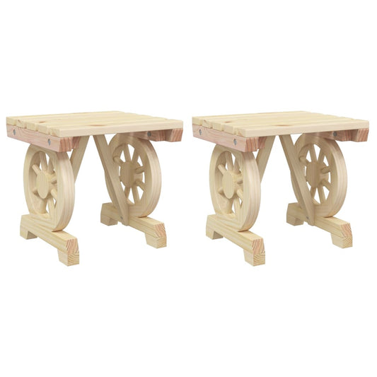 Garden Footstools 2 Pcs Solid Wood Fir