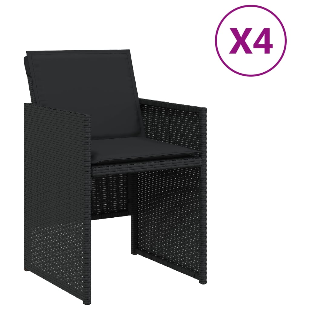 Garden Chairs With Cushions 4 Pcs Poly Rattan