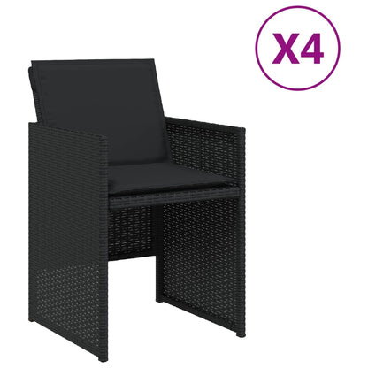 Garden Chairs With Cushions 4 Pcs Poly Rattan