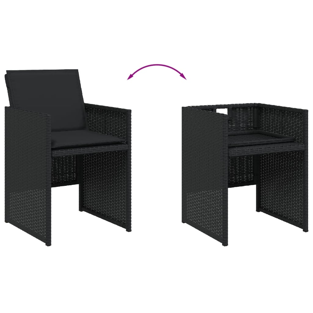Garden Chairs With Cushions 4 Pcs Poly Rattan