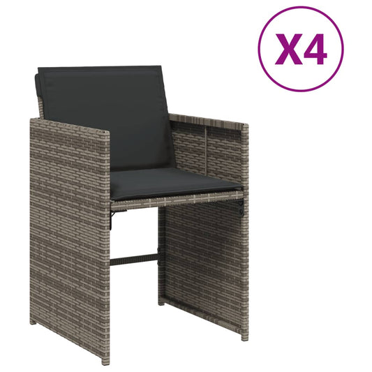 Garden Chairs With Cushions 4 Pcs Poly Rattan