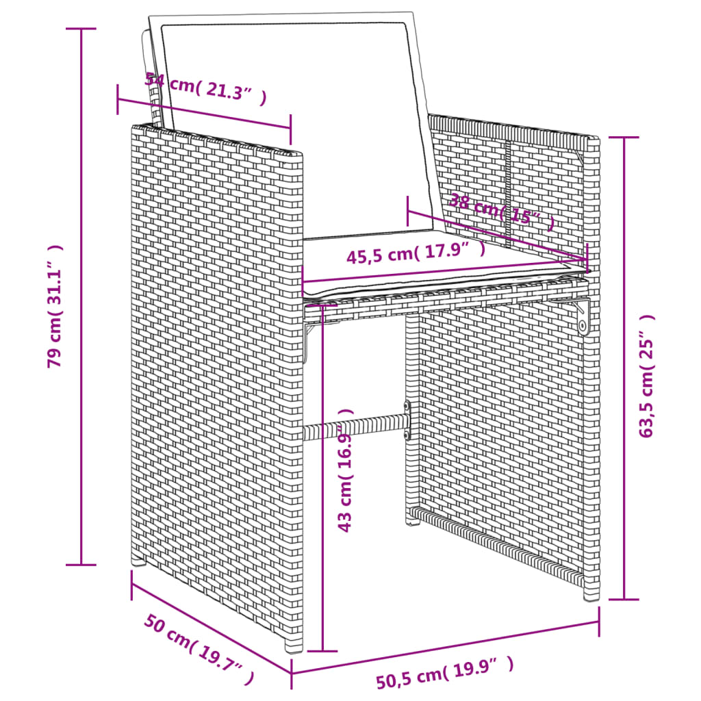 Garden Chairs With Cushions 4 Pcs Poly Rattan