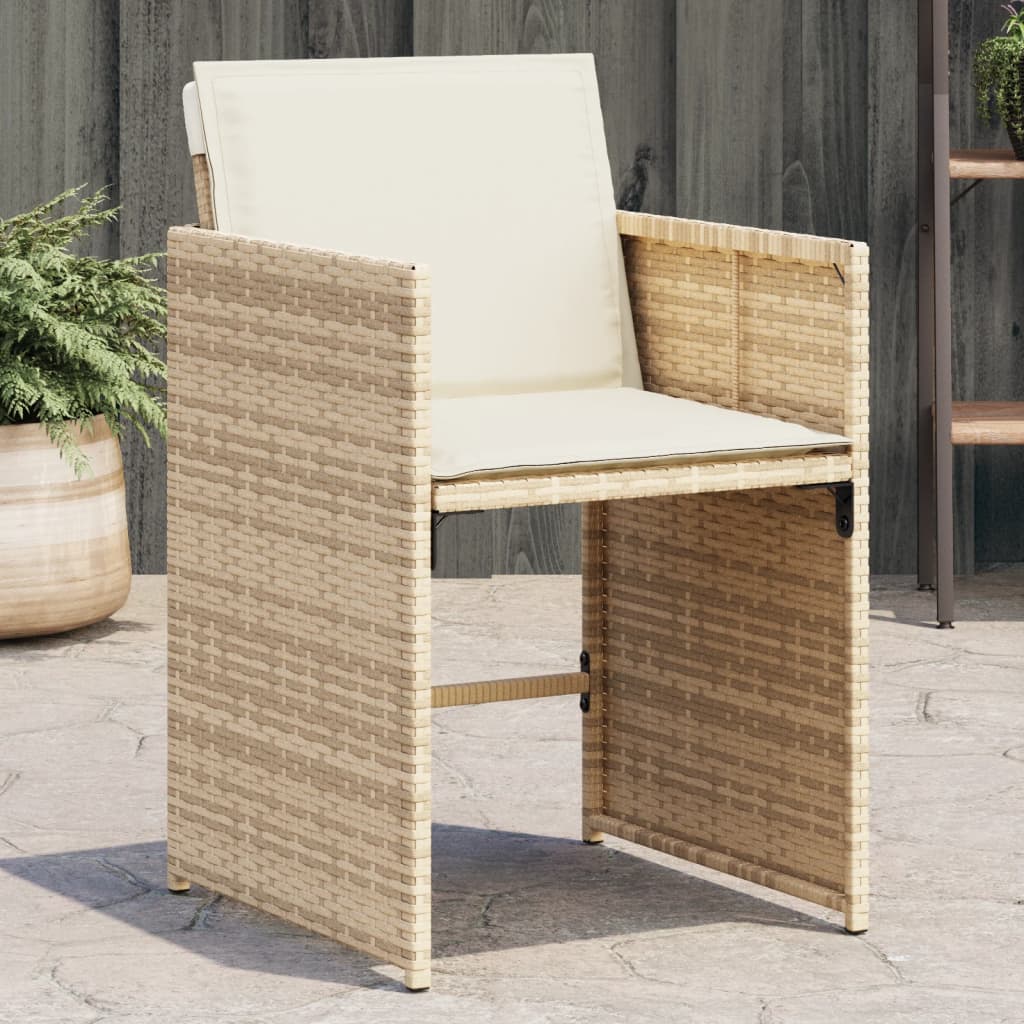 Garden Chairs With Cushions 4 Pcs Poly Rattan