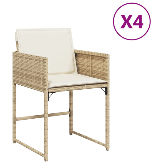 Garden Chairs With Cushions 4 Pcs Poly Rattan