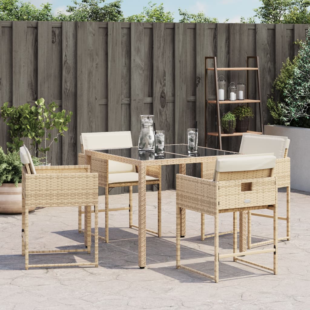 Garden Chairs With Cushions 4 Pcs Poly Rattan