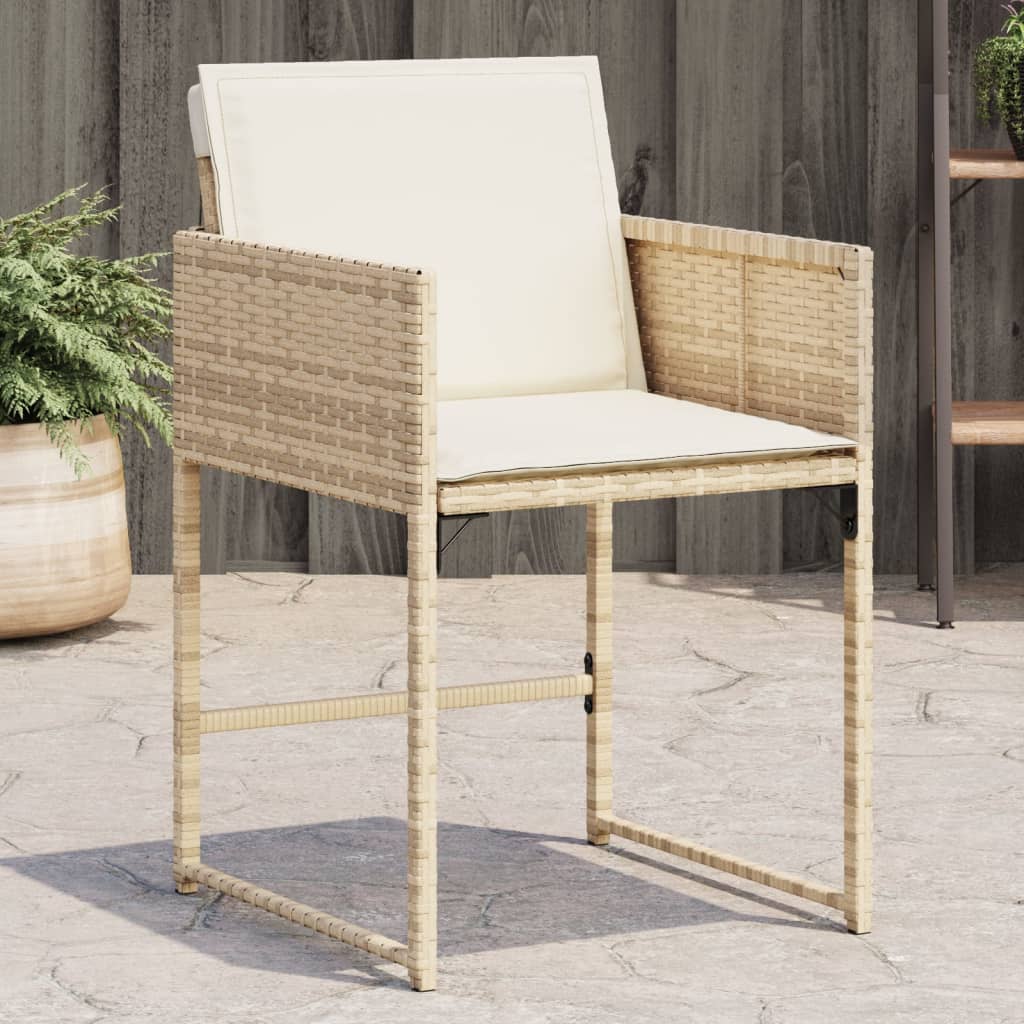 Garden Chairs With Cushions 4 Pcs Poly Rattan