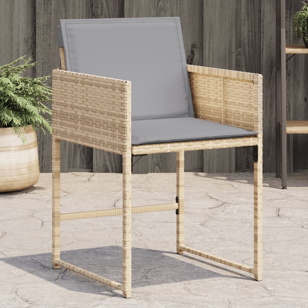 Garden Chairs With Cushions 4 Pcs Poly Rattan