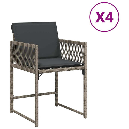 Garden Chairs With Cushions 4 Pcs Poly Rattan