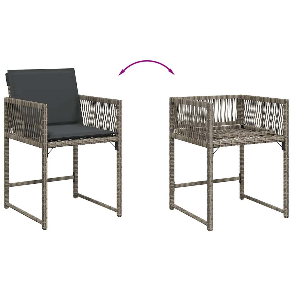 Garden Chairs With Cushions 4 Pcs Poly Rattan
