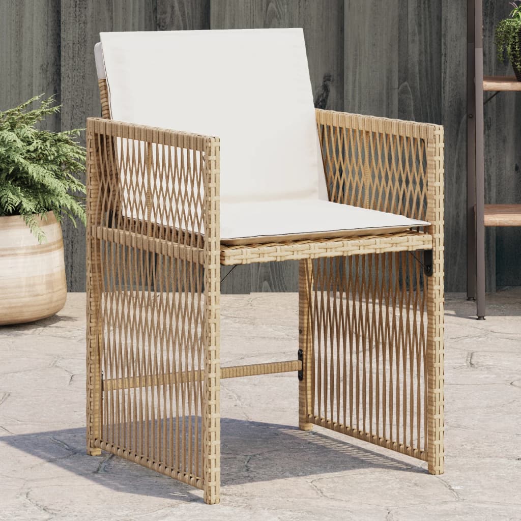 Garden Chairs With Cushions 4 Pcs Poly Rattan