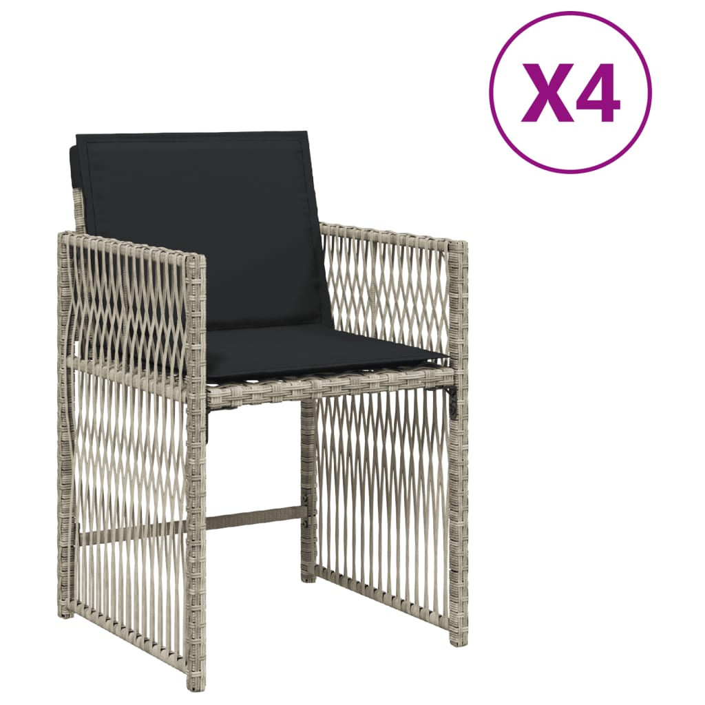Garden Chairs With Cushions 4 Pcs Poly Rattan